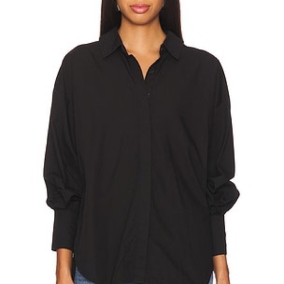 NEW VINCE Black 100% Silk Dolman Sleeve Batwing Top Style V134110644 Size XS - Picture 1 of 10